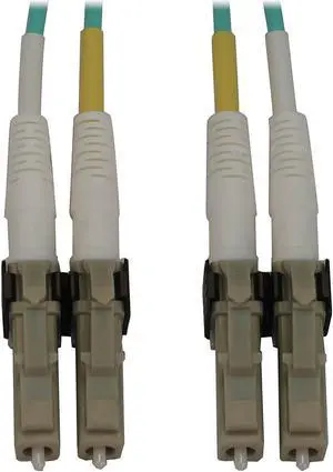 Tripp Lite Switchable Fiber Cable, 400G Duplex Multimode 50/125 OM3 (LC Duplex-PC/LC Duplex-PC), Round LSZH Jacket, Aqua, 8 Meters / 26.3 Feet (N820X-08M)