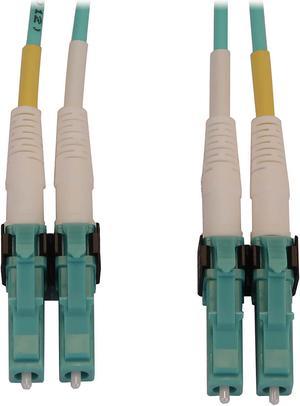 Tripp Lite Switchable Fiber Cable, 400G Duplex Multimode 50/125 OM4 (LC Duplex-PC/LC Duplex-PC), Round LSZH Jacket, Aqua, 2 Meters / 6.6 Feet (N820X-02M-OM4)