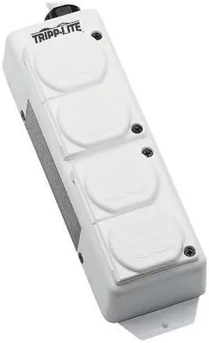 Safe-IT UL 2930 Medical-Grade Power Strip for Patient Care Vicinity, 4 Hospital-Grade Outlets, Safety Covers, Antimicrobial, 15 ft. Cord, Dual Ground - White