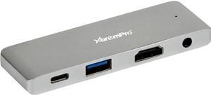 XtremPro USBC-7HM2CRUPD100 USB-C HUB UPGRADED 7-IN-1 Type-C Dongle 4K HDMI & DP Display SD/TF 100W PD Adapter Dock Station for Windows Mac Pro