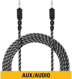 CAT CAT-AUX-BLK 10 ft. Reflective Aux/Audio Cable Male to Male