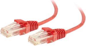 C2G 01166 Cat6 Slim Cable - Snagless Unshielded Slim Ethernet Network Patch Cable, Red (3 Feet, 0.91 Meters)