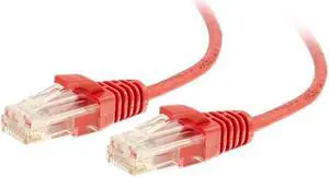 C2G 01169 Cat6 Slim Cable - Snagless Unshielded Slim Ethernet Network Patch Cable, Red (10 Feet, 3.04 Meters)