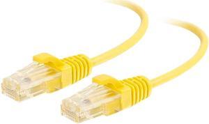 C2G 01171 Cat6 Slim Cable - Snagless Unshielded Slim Ethernet Network Patch Cable, Yellow (3 Feet, 0.91 Meters)