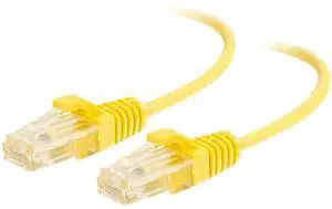 C2G 01173 Cat6 Slim Cable - Snagless Unshielded Slim Ethernet Network Patch Cable, Yellow (7 Feet, 2.13 Meters)