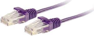 C2G 01180 Cat6 Slim Cable - Snagless Unshielded Slim Ethernet Network Patch Cable, Purple (1 Feet, 0.30 Meters)