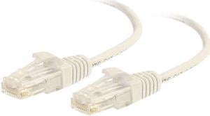 C2G 01185 Cat6 Slim Cable - Snagless Unshielded Slim Ethernet Network Patch Cable, White (1 Feet, 0.30 Meters)