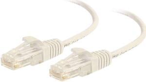 C2G 01186 Cat6 Slim Cable - Snagless Unshielded Slim Ethernet Network Patch Cable, White (3 Feet, 0.91 Meters)
