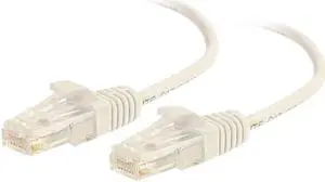 C2G 01189 Cat6 Slim Cable - Snagless Unshielded Slim Ethernet Network Patch Cable, White (10 Feet, 3.04 Meters)