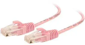 C2G 01194 Cat6 Slim Cable - Snagless Unshielded Slim Ethernet Network Patch Cable, Pink (10 Feet, 3.04 Meters)