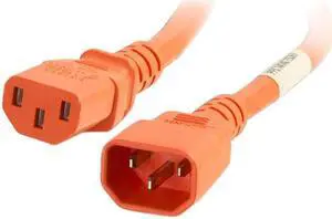 C2G 17506 18 AWG Power Cord - C14 to C13, Orange (6 Feet, 1.82 Meters)