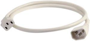 C2G 17509 18 AWG Power Cord - C14 to C13, White (6 Feet, 1.82 Meters)