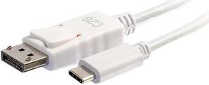 C2G 26879 USB-C to DisplayPort Adapter Cable 4K 30Hz, White (3 Feet, 0.91 Meters)