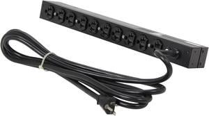 APC Rack Mount PDU, Basic 100V-120V/20A, (10) Outlets, 1U Horizontal Rackmount (AP9563)