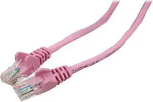 Belkin A3L791-07-PNK-S 7 ft. Cat 5E Pink Snagless Patch Cable CAT5e RJ-45M / RJ-45M