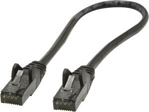 Belkin A3L980-01-BLK-S 1 ft. Cat 6 Black Patch Cable CAT6 Snagless RJ-45M / RJ-45M