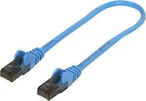 Belkin A3L980-01-BLU-S 1 ft. Cat 6 Blue Patch Cable CAT6 Snagless RJ-45M / RJ-45M
