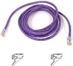 Belkin A3L791-06-PUR-S 6 ft. Cat 5E Purple Patch Cable CAT5e Snagless RJ-45M / RJ-45M