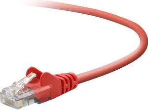 Belkin A3X126-03-RED-S 3 ft. Cat 5E Red Patch Cable CAT5e Snagless RJ-45M / RJ-45M