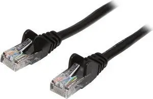 Belkin A3L791-15-BLK-S 15 ft. Cat 5E Black Patch Cable CAT5e Snagless RJ-45M / RJ-45M