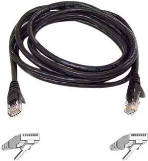 Belkin A3L980B03-BLK-S 3 ft. Cat 6 Black RJ45M/RJ45M Snagless  Patch Cable