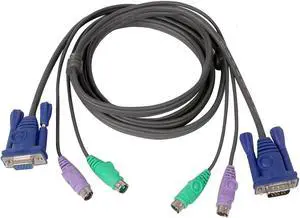 IOGEAR 10 ft. All-In-One Micro-Lite Bonded KVM Cable, PS/2 G2L5003P