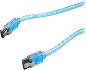 Rosewill RCAB-11038 - 18" Flat, Blue SATA III UV Cable with Locking Latch - Supports 6 Gbps, 3 Gbps, and 1.5 Gbps Transfer Rates