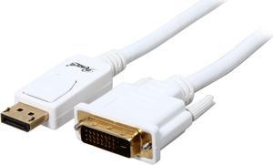 Rosewill RCDC-14008 - 15-Foot White DisplayPort to DVI Cable - 28 AWG, Male to Male