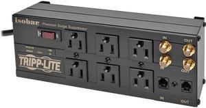 Tripp Lite Isobar 6-Outlet Surge Protector Power Strip, 6 Feet Cord, 2850 Joules, Tel / Coax / Modem Protection (ISOBAR6DBS)