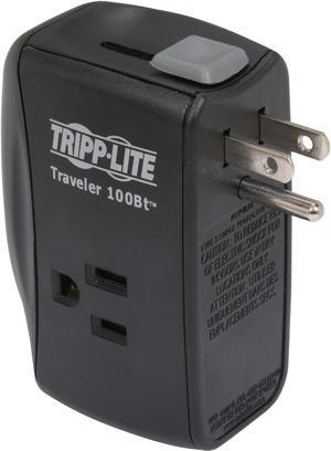 TRIPP LITE TRAVELER100BT 6 ft phone cable 2 Outlets 1050 joule Direct Plug-in Surge Suppressor