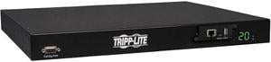 Tripp Lite 3.2 - 3.8 kWatts Single-Phase ATS / Switched PDU, LX Platform Interface, 200 - 240V Outlets (8 x C13 & 2 x C19), 2 x C20, 12.0 Feet Cord, 1U Rack-Mount, TAA (PDUMH20HVATNET)