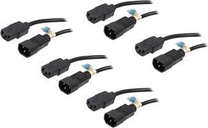 Tripp Lite Model P004-002-5 2 ft. 5-Pack IEC-320-C14 to IEC-320-C13 Power Cables