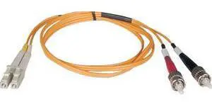 Tripp Lite N518-02M 6.56 ft. LC Male to ST Male Duplex MMF 50/125 Fiber Cable Male to Male