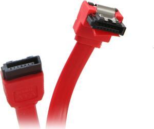 OKGEAR 36" SATA 6 Gbps Cable, Straight to Right Angle W/Metal Latch, Red, Backward Compatible 3 Gbps and 1.5 Gbps