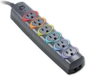 Kensington 62146B 6 ft. 6 Outlets 370 j SmartSockets Surge Suppressor