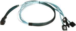 iStarUSA K-HD43XSAL-75 2.46 ft. HD miniSAS SFF-8643 to 4x SATA Latch Forward Breakout 75 cm Cable