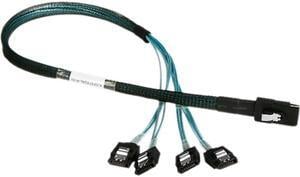 iStarUSA K-SF87XSAL-R-50 1.64 ft. miniSAS SFF-8087 to 4x SATA with Latch Reverse Breakout 50 cm Cable