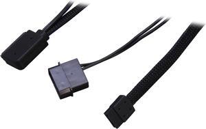 Silverstone Model CP10 Sleeved Slim-SATA to SATA Adapter Cable, Black