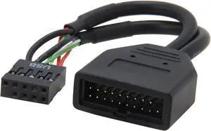Silverstone G11303050-RT 6 in. Internal 19-Pin USB3.0 to USB2.0 Adapter Cable Male to Female