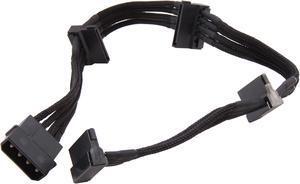 Silverstone PP07-BTSB Sleeved Extension Power Supply Cable with 1 x 4pin to 4 x SATA Connectors