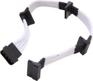 Silverstone PP07-BTSW Sleeved Extension Power Supply Cable with 1 x 4pin to 4 x SATA Connectors