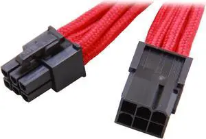 Silverstone PP07-IDE6R Sleeved Extension Power Supply Cable, 1 x 6pin to PCI-E 6pin Connector Silverstone PP07-IDE6R Sleeved Extension Power Supply Cable, 1 x 6pin to PCI-E 6pin Connector