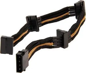 Silverstone PP07-BTSBG Sleeved Extension Power Supply Cable with 1 x 4pin to 4 x SATA Connectors