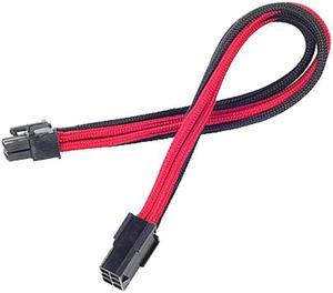 Silverstone SST-PP07-IDE6BR 9.84 in. (25 cm) Black & Red 6Pin To 6Pin PCIE Sleeved Power Cable Extension