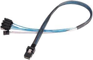 SilverStone 36 Pin Minisas Sff-8087 (Target) to SATA 7Pin (Host) + Sideband Cable 0.5M CPS03-RE Components Other RL-CPS03-RE
