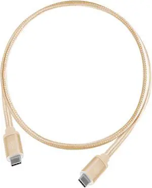 Silverstone CPU06G-500 Gold USB 3.1 Gen 2 Type-C to Type-C with E-marker IC and support PD function cable,0.5 meter, Nylon Braid