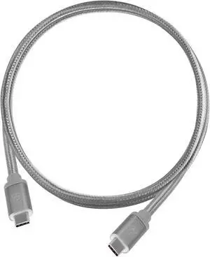 Silverstone CPU06C-1000 Charcoal USB 3.1 Gen 2 Type-C to Type-C with E-marker IC and support PD function cable,1 meter, Nylon Braided