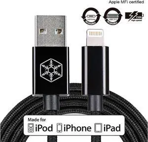 Silverstone RL-CPU03J-1000 Reversible USB-A  to Lightning cable 1 meter(3.3ft), Apple MFi Certified, support up to 2.6A for high speed charging, Nylon Braided and aluminum shell, Jet black