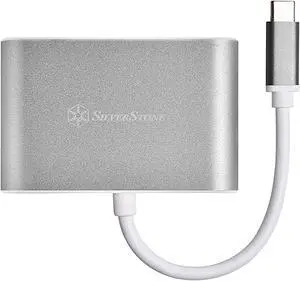Silverstone SST-EP16 USB Type-C to VGA and HDMI Adapter, HDMI supports 4Kx2K@30Hz, VGA support 1920x1200@120Hz