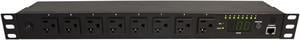 Minuteman RPM1581HVN 8-Outlets PDU - NEMA 5-15P - 8 x NEMA 5-15/20R - 120 V AC - 1U - Horizontal/Vertical - Rack-mountable
